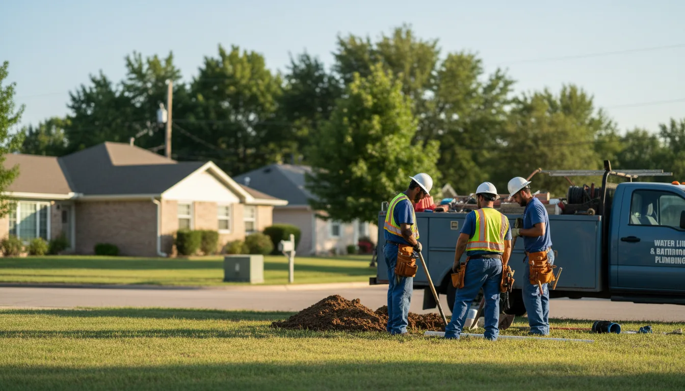 Residential water line and bathroom plumbing service in Dola, OH